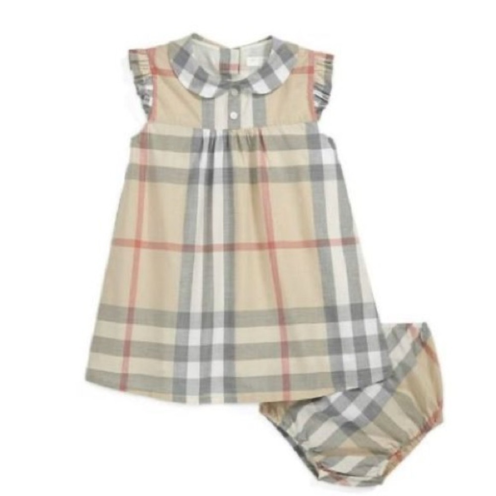 Burberry Beige and Gray Kids Matching Set